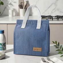 Handheld Insulated Lunch Bag, Cationic Fabric Bento Bag, Thermal Lunch Box Carrier, Large Capacity Lunch Tote - View 14