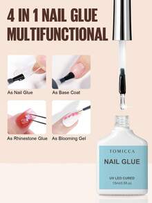 TOMICCA 15ml/1PC Nail Glue – Fast-Curing Under LED/UV Lamp, Soak-Off Removable, Long-Lasting Adhesive For Nail Art & DIY Home Salon - NAIL GLUE - View 6