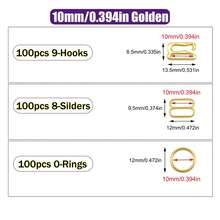 HSDOUBLE 300pcs/Pack Metal Bra Rings, Sliders, Bra Strap Hooks, Adjustable Buckles, Lingerie Strap Adjustment Accessories, Used For Lingerie Swimwear Adjustment Sewing Accessories - 300pcs - View 26