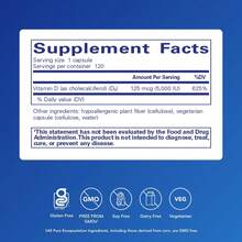 Pure Encapsulations Vitamin D3 125 Mcg (5,000 ) - Supplement To Support Bone, Joint, Breast, Heart, Colon, And Immune Health* - With Vitamin D - 120 Capsules - 120 片裝(1 包) - 查看 2
