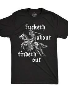 Mens Funnysss T Shirts Fucketh About Findeth Out Sarcastic Medieval Graphic Tee For Men Mens Funnysss T Shirts Cool Vintage Fashion T-Shirt Gift - Negro - Ver 2
