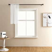 2pcs/Set - Translucent Sheer Curtains, Lightweight And Soft, Excellent Drape, Rod Pocket Design, Easy Installation, Suitable For Living Room, Bedroom, Conference Room - White - View 10