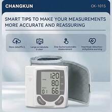 Wrist Digital Blood Pressure Monitor With Large LCD Screen-Including Hypertension Detector, Heart Rate And Pulse Measurement, Memory Function And Battery Power Supply (Excluding Battery) - White - View 9