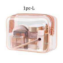4/3/2/1 Pc S/M/L Fashion Simple Unisex Cosmetic Bag, Waterproof Transparent Makeup Bag, 1 Quart Capacity, Unisex, Carry-On Approved, Ideal For Travel Makeup Storage. - Multicolor - View 17