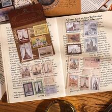 4pcs Vintage Postage Stamp Series Sticker Pack, Artistic Decorative Stickers For Scrapbooking, Planner, Journaling, DIY Arts And Crafts - 4 Sheets - View 7