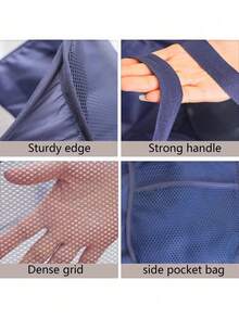 1pc Foldable Dry And Wet Separation Dirty Clothes Basket With Handle, Extra-Large Multi-Grid Dark And Light Color Clothes Separation Suitable For Big Family After Bathing Clothes Pants Shoes Jeans Boots Skirt(Available In Multiple Colors) - Multicolor - View 6