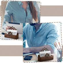 حامل بطاقات عمل خشبي بتصميم لوتس DIY رف تخزين بطاقات عمل ديكوري منظم بطاقات بريدية مفتوح لسطح المكتب حامل عرض خشبي مناسب لمكتب العمل ومكتب المنزل - مشاهدة 10