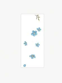 1pc Fresh And Simple Blue Ecru Forget-Me-Not Pattern Tattoo Sticker, Temporary Tattoo Sticker, Simulated Tattoo Design, Suitable For Travel, Music Festival, Games, Graduation Gifts, Lasts For 3-5 Days - Multicolor - View 4