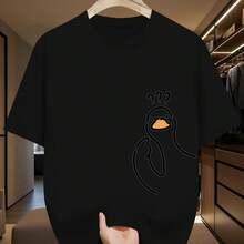 Men's 2025 T-Shirt, New And Modern, For Outdoor, Casual, Breathable, Quick-Drying, Moisture-Wicking, With Premium Print, Crew Neck, Micro-Elastic, Loose Fit, Easy Care And Versatile1 - 黑色 - 查看 1