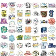 100pcs Positive Inspirational Quotes Stickers, Motivational Sayings Waterproof Vinyl Stickers, Suitable For Laptop, Water Bottle, Scrapbook, Journal, Self-Care Decoration Aesthetic Stickers - A - View 3
