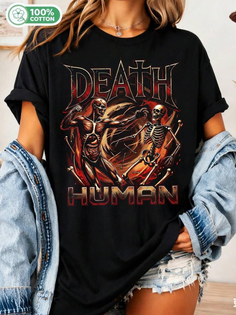 Death Band T-Shirt, Human Album T-Shirt, Metal Music T-Shirt, Voice Of The Soul Merchandise, Unisex Rocker Clothing - Black - View 1