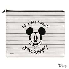 Disney Mickey Mouse Canvas Zipper Makeup Bag, Durable Lightweight Cosmetic Organizer, Portable Toiletry Pouch For Daily Use And Travel - 10 X 8.1 Inches - View 4