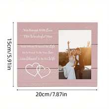 Marco de fotos de escritorio horizontal de estilo moderno - Con él por el resto de mi vida Marco de fotos de gratitud - Regalo rectangular para fiesta, regalo de boda Pasar mi vida juntos, Coleccionar citas de amor - 1PC - Ver 4