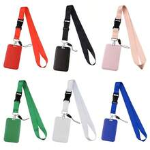 1pc Solid Color Lanyard Phone Strap With Socket Detachable Access Card Holder ID Card Holder Student Card Bus Card Credit Card Commuter Card Holder - C-multicolor - View 2
