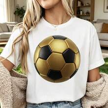 Vintage T-Shirt With  Gold Trophy Graphic - 白色 3 - 查看 1