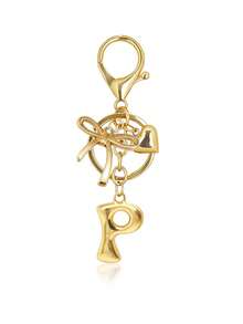 Sparkling Initial Letter Keychain With Heart And Bow Decoration, Stainless Steel Letter Key Ring For Handbags, Fashionable Alloy Keychain Ring, Bag Backpack Charm Car Key Fob, Perfect Accessory For Women's Daily Use, Couple Gift, Classic Simple Keychain, Decoration, Bag Accessory, Suitable For Friends, Family, Couples, Girlfriend, Important Gift, Holiday Souvenir - Multicolor - View 19