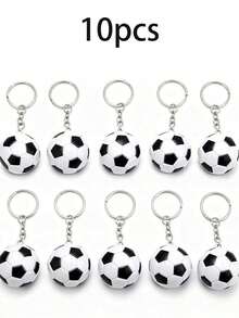 2/10pcs Soccer Ball Shaped Keychain, 3D Mini Soccer Ball Keychain Suitable For Boys, World Cup Sports Theme Keychain, Backpack Keychain - Multicolor - View 12