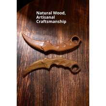 [Peripheral Model Toy]Wooden Claw Knife Wooden Sword|Wooden Handheld Toy Knife Collectible Display Piece Play Model - Multicolor - View 4
