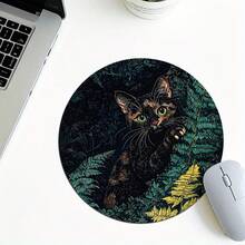 Sunflower Cat Head Marble Cute Mouse Pad, Office Desk Circular Mouse Pad, Small Mini Travel Mouse Pad With Anti Slip Rubber Base, 7.87 Inch Diameter Suitable For Work Wireless Computer Laptop, Office Desk Accessory Single 47g - View 11