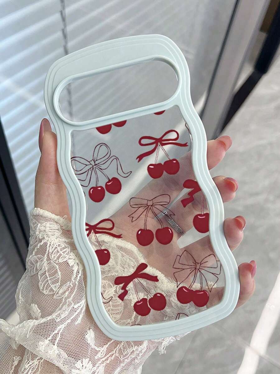 甘い妹の少女風波浪フレームチェリーリボン透明スマホケース ふわふわで可愛い。GooglePixel 10 Pro、Pixel 10、Pixel 10A、Pixel 9A、Pixel 9、Pixel 9 Pro、Pixel 8、Pixel 8A、Pixel 7Aに対応。防水、防震、耐衝撃、耐摩耗設計。 - 水色 - チェックする 1