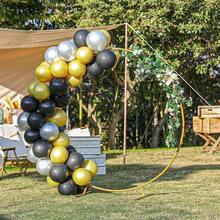 Gold Round Backdrop Frame Metal Hoop Balloon Arch Frame For Wedding Ceremony, Birthday Party, Baby Shower, Anniversary, Bridal Shower, Graduation Decoration - 1PC - View 4