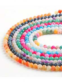  Natural Round Frosted Weathered Beads, Available In Multiple Colors OF 8MM, Suitable For DIY Jewelry Making, Bracelets, Necklaces, Phone Chains, Pendants - Multicolor - View 5