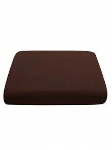 1 pieza Funda de cojín de sofá de unicolor, alta elasticidad, removible, lavable a máquina, adecuada para sala de estar, funda de cojín de sofá de poliéster, funda de respaldo - Café integral - Ver 9