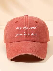 1pc Men's & Women's Spring/Summer/All-Season Sun Protection Black & Multi-Color "My Dog Said" Print Outdoor Casual Fashion Adjustable Size Washed Baseball Cap Dad Hat, Versatile Minimalist Style For Daily Wear, Fishing, Gift - A - View 20