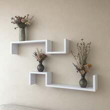 1pc Living Room Wall-Mounted Decorative Shelf, Bedroom Headboard Creative Personalized Grid Storage Rack, Autumn Home Decor Room Decoration - Multicolor - View 7