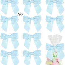 5/10/18/38/68 Pcs Satin Twist Tie Bows For Treat Bag Satin Ribbon Tie Bows For Tying Up Packages Present Bags Bakery Candy Bags Decorating Ribbon Bow Gift Wrap Bows - View 42