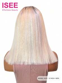 ISEE HAIR Wear Go 免膠直髮 6*4 透明蕾絲假髮 180%密度 10-14吋 銀色挑染 預剪蕾絲 預拔髮際線 真人髮 女用日常款 - SSilver - 查看 5