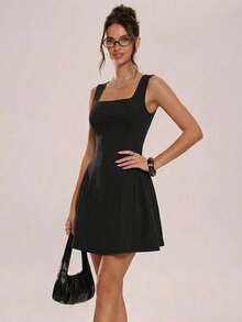 Sleeveless Backless Fitted Dress 2026 Summer - 黑色 - 查看 6