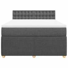 Joinmee Sommier à lattes de lit avec matelas Gris foncé 140x200cm Tissu - Gris - Voir 5