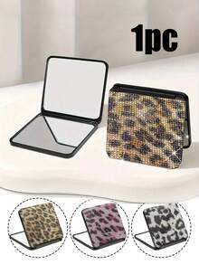 1 Stück Luxus funkelnder Diamant tragbarer doppelseitiger klappbarer Make-up-Spiegel, funkelnder Strass tragbarer klappbarer Make-up-Spiegel - doppelseitiges quadratisches Design, funkelnder Strass tragbarer klappbarer Make-up-Spiegel - doppelseitiges quadratisches Design, funkelnder Diamant eingelegter kompakter Spiegel tragbar, klappbar, hochauflösender doppelseitiger Taschenspiegel, für Schulanfang, Lehrer-Tag Geschenke - Verschiedenfarbig - Übersicht 4