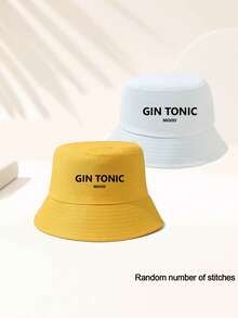 1個或多個中性趣味漁夫帽，情侶帽，印有「TONIC」。輕巧、耐用且舒適。極簡休閒風格，優雅夏季派對必備。適合購物、日常、戶外活動、旅行、釣魚、學校和其他場合。適合情人節、復活節、母親節、畢業季和六月節。四季頭飾，給家人和朋友的完美禮物。 - 多色3 - 查看 3