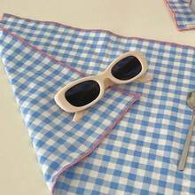1/2/4pcs Christmas New Year Red Plaid/Blue Trim Ins Placemats Kitchen Cover Cloth Decorative Napkins, Suitable For Holidays And Home Decor - Multicolor - View 9