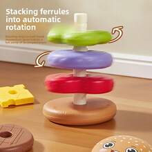 Stackable Hamburger Spinning Toy, Interactive Sensory Building Puzzle, Stress Relief Desktop Game For All Ages - Multicolor - View 7