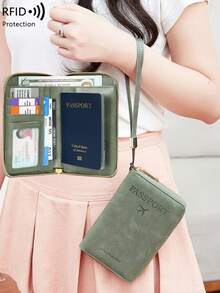 CHARM INFINITE 1pc High-Quality Travel Passport Holder-With Zipper, Holiday Essentials, Portable, Lightweight, , Stylish, For Home, For Outdoor, Daily Use - Multicolor - View 2
