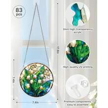 Acrylic Puzzles Suncatcher Window Hanging, 83 Pieces 7.4 Inch Sun Catcher Acrylic Puzzles Garden Decoration For Women Men Mom Birthday Gift Home Decor (Dawn Flower) - 秘密百合谷 - 查看 5