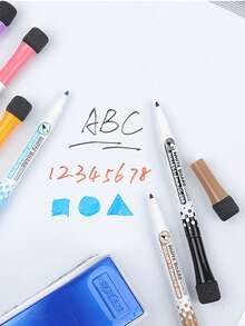 1/8/12/20pcs Colorful Whiteboard Markers With Magnetic Eraser, Easy To Erase Dry-Erase, Magnetic Attachment, 1-2mm Bullet Tip, Washable, Suitable For School Classroom, Teacher Office, Student Back To School - Whiteboard Pen - View 4