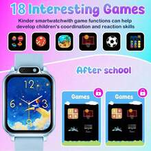 2025 Smart Watch For Teens, 300mAh Battery, 18 Educational Games Built-In, Touchscreen, USB Port, Camera, Pedometer, Calendar And Alarm - Multi-Color Silicone Strap, Sports Design, Suitable For Children Aged 6-12, Perfect Gift For Halloween And Christmas, Fun Learning Tool, Fashionable Teen Watch, Comfortable To Wear, Interactive Device, Designed For Teenagers - Multicolor - View 11