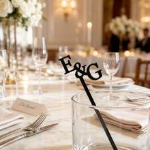 Acrylic Personalized Wedding Stir Sticks - Wedding Party Decor, Daily Home Use, Wedding Stir Sticks (Gold) - Multicolor - View 6