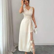 Women Long Dresses - Apricot - View 7