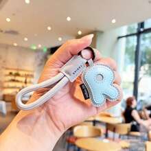 26 Letter Options Keychain - Letter Accessories Designed For English Names, Backpack Charm Accessories, Student Decoration, Portable Cute PU Leather Keychain, Suitable As Valentine's Day Gift Or Unisex Keychain Accessory - Letter - View 19