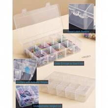 Plastic Organizer Box With Dividers Bead Organizer 15 Large Grids Tackle Box Organizer Clear Snackle Box Container - A - View 6
