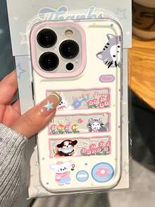 Cute Cartoon Animal Retro Game Console Transparent Phone Case, Compatible With Apple 11, 13, 14, 15, 16, 7, 8, X And S21/PLUS/ULTRA, S22/PLUS/ULTRA, S23+/ULTRA, S24/PLUS/ULTRA, IPhone17/17pro/17Promax/Air - Clear - View 3