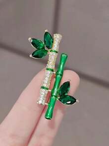 1pc Vintage Exquisite Bamboo Brooch, Simple Fashion Clothing Accessory, Versatile Clothing Pin - Multicolor - View 8
