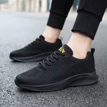 Lightweight And Breathable Casual Sports Shoes, Unisex, Comfortable Running And Fitness Shoes, Black And Versatile, Suitable For All Seasons. - Black - View 6