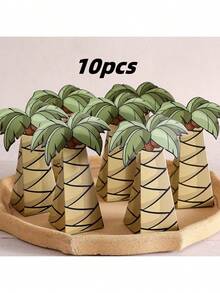 1-80pcs 10.5x5x14cm Middle Eastern Pyramid Gift Box - Green Foil Palm Design, Reusable For Candy, Chocolate, Incense, Ramadan Eid & Arabian Nights Party Favors - View 10