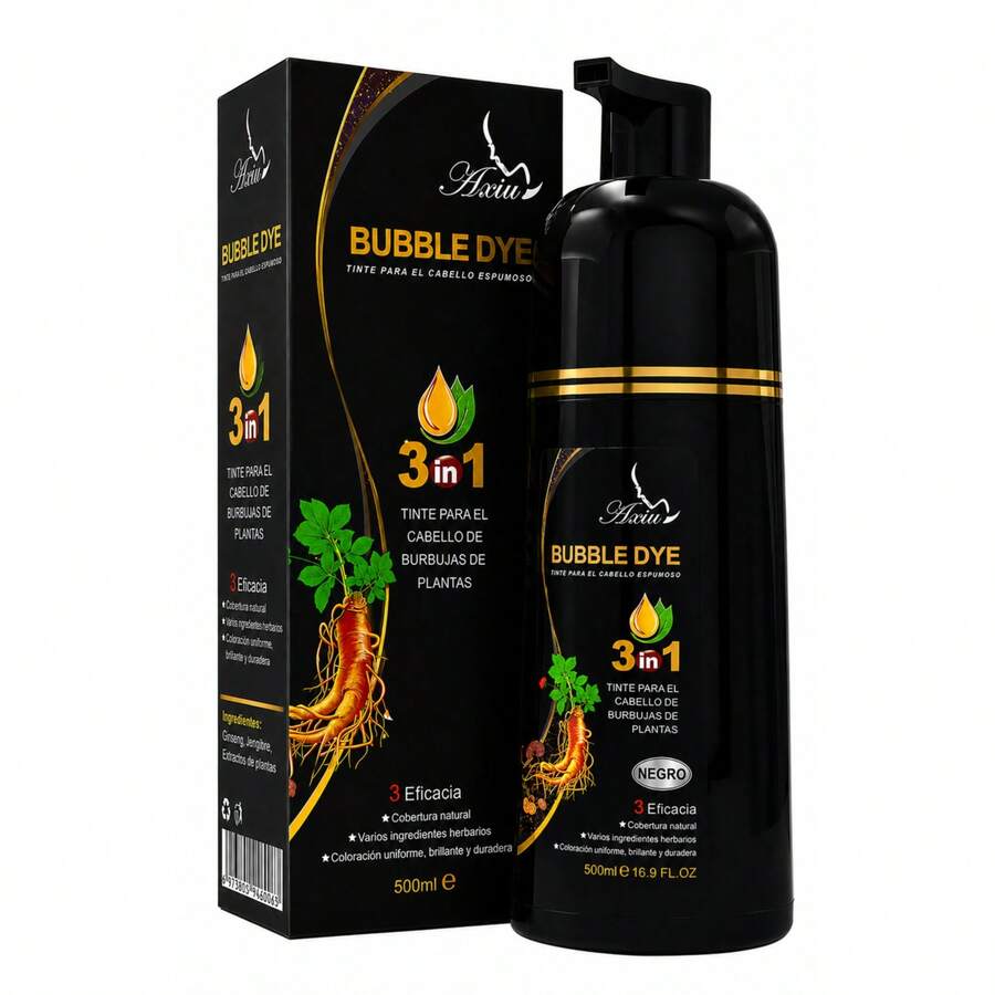 PAQUETE DE Cubrecanas individual / Hair dye shampoo 3 EN 1 - Negro - Ver 1